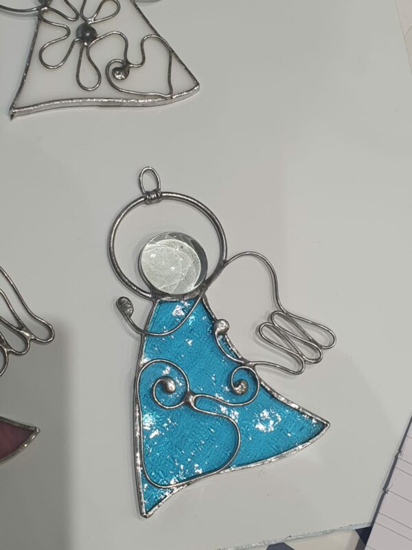 Addobbi di Natale in Tiffany altezza 8 cm. 6pz colori casuali - immagine 9