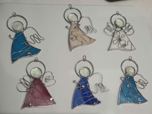 Addobbi di Natale in Tiffany altezza 8 cm. 6pz colori casuali - immagine 3