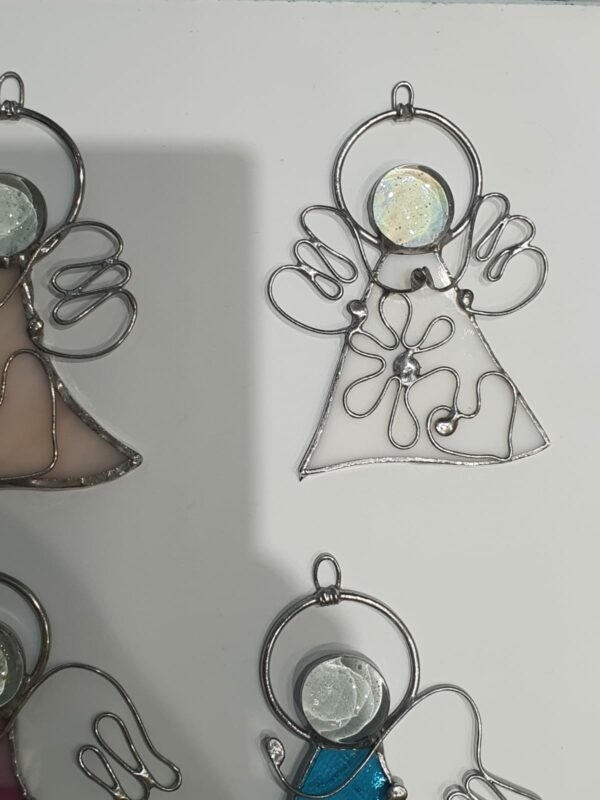 Addobbi di Natale in Tiffany altezza 8 cm. 6pz colori casuali - immagine 7