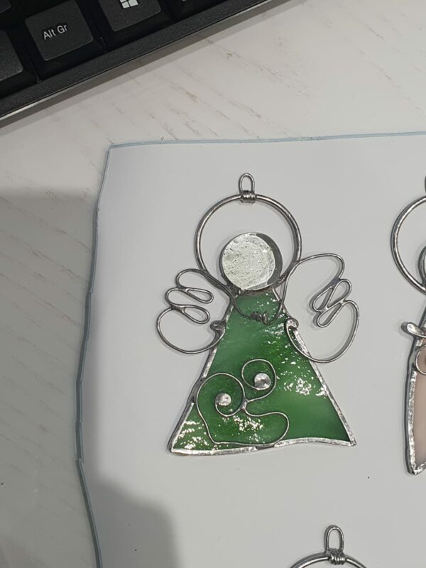Addobbi di Natale in Tiffany altezza 8 cm. 6pz colori casuali - immagine 6