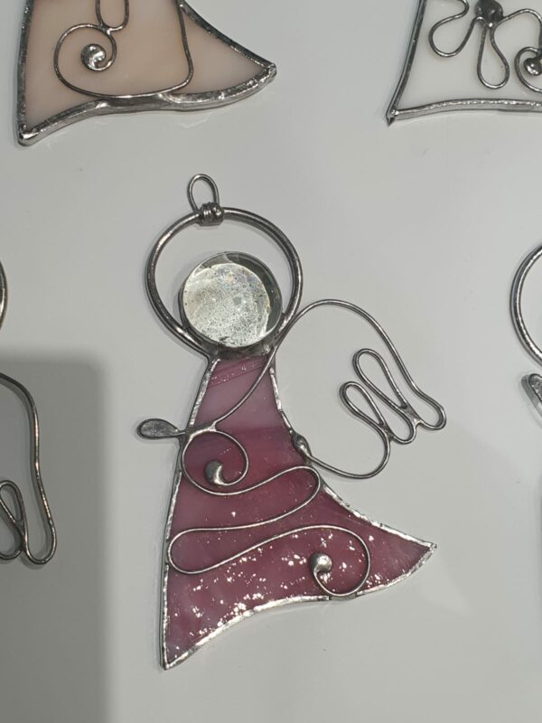 Addobbi di Natale in Tiffany altezza 8 cm. 6pz colori casuali - immagine 4