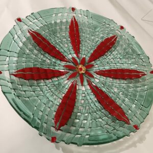 Centrotavola natalizio trasparente e rosso