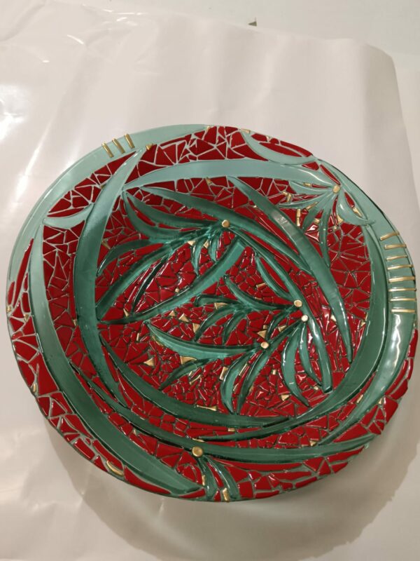Centrotavola natalizio verde e rosso - immagine 4