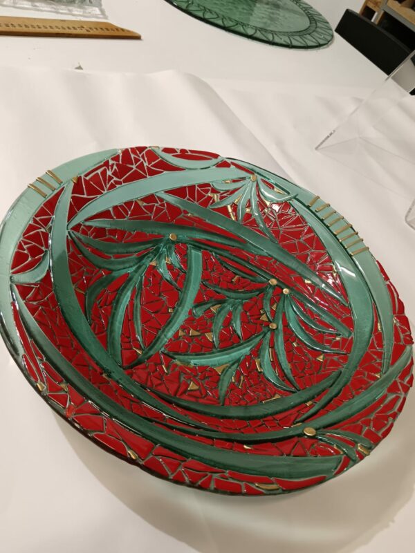 Centrotavola natalizio verde e rosso - immagine 3