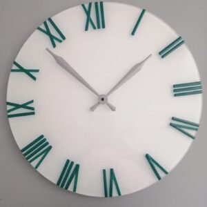 Orologio in vetro laccato bianco