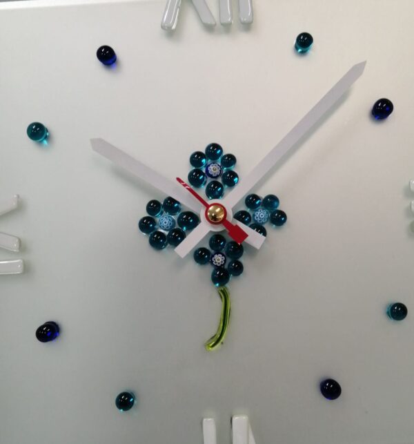 Orologio specchio con sabbiatura centrale 30x30 cm. - immagine 2